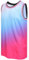 Dehaner Basketball-Trikot für Herren, Mesh-Training, Übung, Sport, Team-Uniformen, Fans-Outfits, Weiß/Hellblau/Pink Gradient Jersey, XL