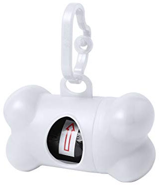 Porta Sacchetti Dispenser Per Animali Cane Contenitore Feci Igienici Osso Gatti (BIANCO)