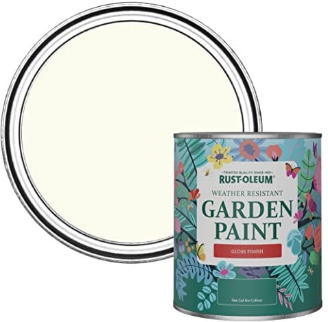 Rust-Oleum White Mould-Resistant Garden Paint In Gloss Finish - Antique White 750ml Fence Paint, Shed Paint Fence Paint, Shed Paint