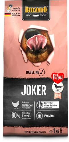 BELCANDO Baseline Joker [1kg] Hundefutter | Getreidefreies Trockenfutter für Hunde | Für ausgewachsene Hunde Kleiner und mittlerer Rassen