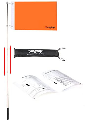 KINGTOP Orange Boating Flag, 12 x 18 Safety Flag with 48 Pole, Universal Watersports Flag