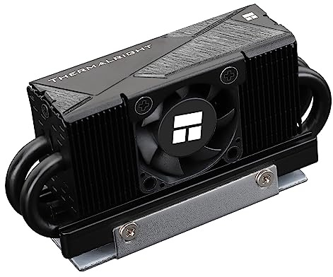 Thermalright HR10 2280 PRO Black SSD Cooler, Double Sided Heatsink, Carries 14.8W/m.k Silicone Pad, Includes 4 heatpipes, Reflow Process, 2280 SSD Heatsink Cooler for Desktop