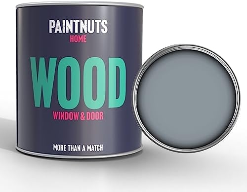 PaintNuts Wood Window & Door Paint - RAL-7001 - SILVER GREY Satin 500ml Tin