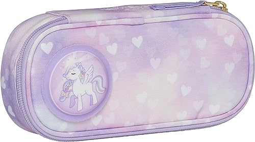 Beckmann, Ovales Schlamperetui Unicorn Princess Purple, Federmäppchen Schlampermäppchen, Grundschule, 1. Klasse, Purple