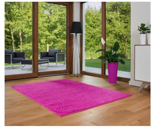 MDEKOR Teppich für Wohnzimmer Schlazimmer Esszimmer 200x290 Pink ÖKO-TEX Kurzflor Wohnzimmerteppich