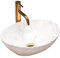 GTM Design Aufsatzwaschbecken Glanz Modern Waschbecken ohne Hahnloch - Elegant Aufsatzwaschbecken Oval für Badezimmer und Gäste WC - nur Bad Waschbecken - Modell 16