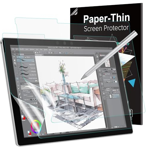 MoKo Matte Screen Protector for Microsoft Surface Pro 7 plus/Pro 7/Pro 6/Pro 5/Pro 4/Pro LTE Tablet, Anti Reflection PET Film, Write Draw and Sketch with Surface Pen Like on Paper, 2 Pack, Clear