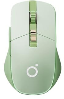 TISHLED Wireless Gaming Mouse Tri-Mode 2.4Ghz/Bluetooth 5.0/Wired USB-C with RGB LED Backlit 5-Level DPI Rechargeable Ergonomic Silent Optical Mice for iMac/MacBook/Computer/Laptop, Matcha Green