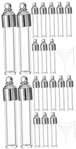 Lurrose 2 Sätze Anhänger aus Glasflaschen kaufladen flaschen kleine glasflaschen kleine Fläschchen Glaskaraffe Miniaturflaschen dekorative Gefäße mit Deckel treibende Flasche Gerade Twist
