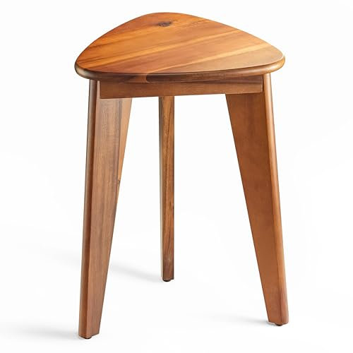 HOLANA 18 Corner Shower Foot Rest - Wooden Showers Stool Seat for Shaving Legs - Small Corner Shower Benches for Inside Shower - Waterproof Bath Step Stools Bench for Bathroom (Height - 18in, Acacia)