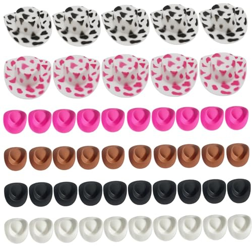 50 PCs Mini Cowboy Hüte Plastik Tiny Cowboy Hut süße Mini -Cowboy -Hüte für Crafts Western Mini Hüte für Crafts Party Dollhouse Dekoration (Multi -Color) Mini Cowboy Hüte, winziger Cowboyhut, Mini Co