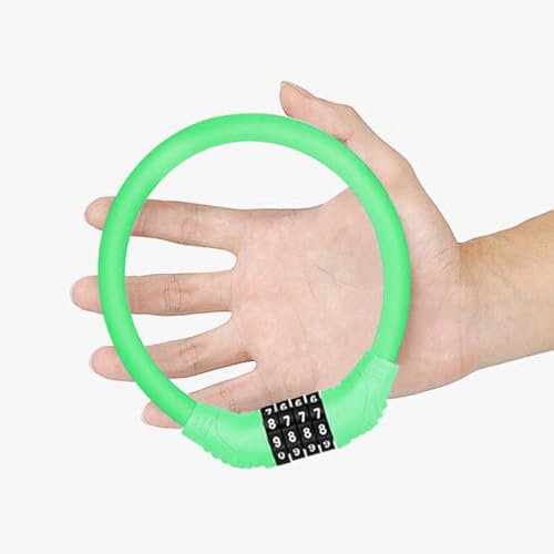 FUZVOL Bike Lock Cable, 4-Digit Combination Bicycle Lock for Cycle, Motorbike, Scooter, Mountain Bike, Pram, Outdoor, High Security & Waterproof Bike Chain Locks,Portable,Green