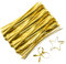 QUARKZMAN 800 Stück 4 Twistbinder Metallik Twist Ties Wiederverwendbar Plastik Beschichtet Verdrehte Kabelbinder für Bäckerei Gold