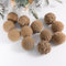 12 palline di Natale in velluto, decorazioni per albero di Natale, infrangibili, decorazioni per albero di Natale (cachi)