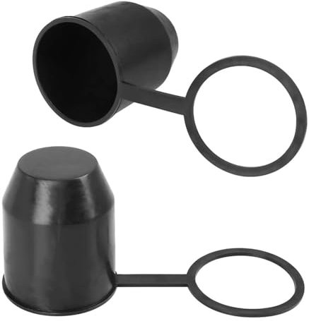 Voarge Lot de 2 capuchons de protection universels pour attelage de remorque - Protection contre la poussière et l'eau - Pour voiture, camping-car et remorque - Noir
