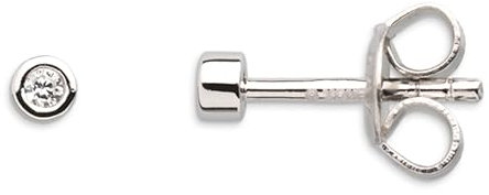 XENOX® Zarge Ohrringe - Damen Ohrringe aus hochwertigem 925/- Sterlingsilber mit Zirkonia Stein (silberfarben)