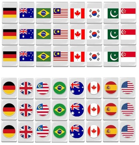 XUXB Jeu de Mahjong,Mini Jeu de Mahjong Chinois,Structure Solide, Jeux de société Traditionnels Chinois Majiang, 48 tuiles, 2 dés et étui de Transport en Cuir