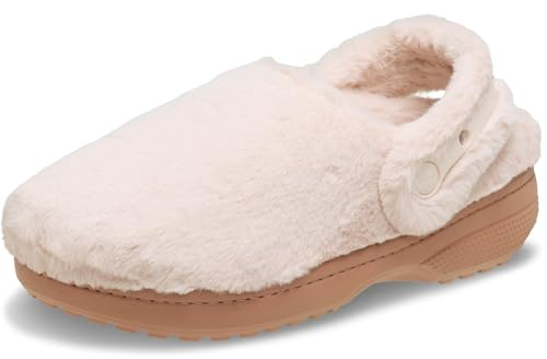 Crocs Unisex-Adult Classic Unfurgettable Clogs, Fuzzy Slippers, Quartz, 7 Women/5 Men