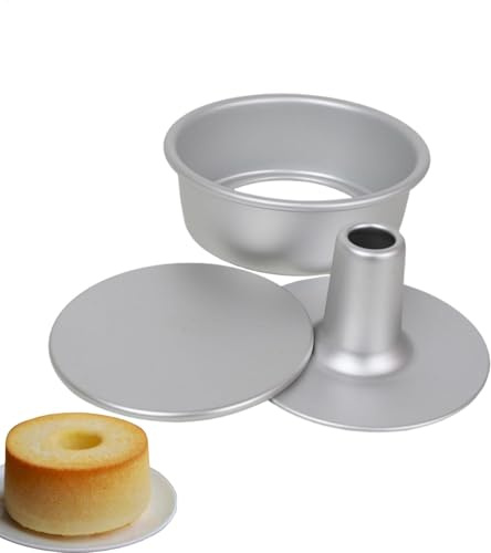 Angel Food Cake Pan, 6/8/10 Zoll Angel Food Cake Backform mit Abnehmbare Losem Boden, Antihaftbeschichtete Backform Chiffon Kuchen, Aluminiumlegierung Kuchenform Rund Rohr Chiffon Kuchenform für Ofen