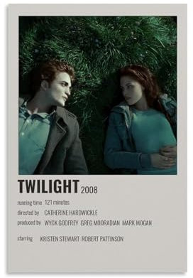 YRAEYWAER Twilight 2008 Poster, ästhetische Dekoration, Wohnzimmer, modern, Familie, Schlafzimmer, Wohnzimmer, Wandkunst, Dekoration, Poster, 30 x 45 cm, ungerahmter Stil