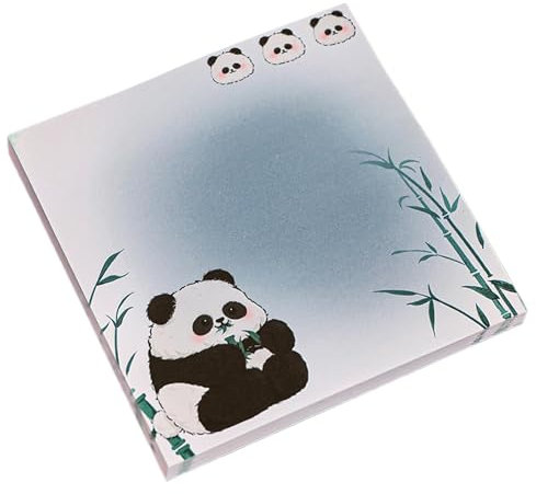 notes auto-adhésives panda - Collants d'animaux de dessin animé - 50 feuilles - Tableaux adhésifs de 8 x 8 cm - Pour livres, écrans, murs, fenêtres