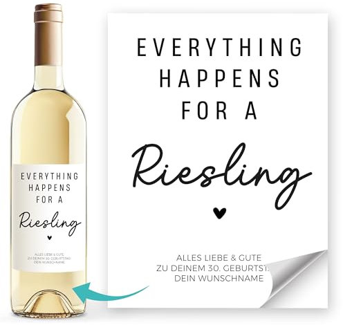 SpecialMe® Weinetiketten personalisiert Wunschtext Spruch lustig Riesling Flaschenetiketten selbstklebend Wein Geschenk Weiss unisize