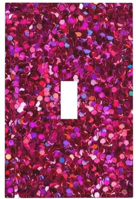 Dekorativer Lichtschalter mit Glitzer-Druck, 7,6 x 12,7 cm, für Steckdosen