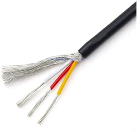 5 Meters Shielded Wire UL2547 28AWG 2 3 4 Core 2.1 Channel Audio Line Signal Cable Shield Wire for Amplifier,Black Grey(Black 3 core)