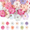 60 Stück Kunstblumen Basteln Blumen, Künstliche Blumenköpfe, Simulation Elegante Blume Deko Blüten, Bunt Seidenblumen für Hochzeit Home Basteln Scrapbooking Deko, Mehrfarbig