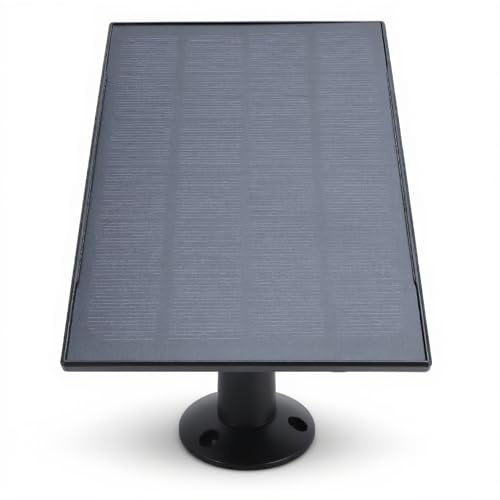 8W Solarpanel für Überwachungskamera Outdoor, 5 V USB Solar Panel Ladegerät für Vogelfutterkamera für Stick up CAM und Andere Typ C, Micro USB Geräte, IP66, Einstellbare (BLACK)