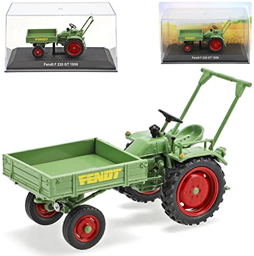 Ixo Defekte Vitrine Fendt F 220 GT Grün Traktor 1958 1/43 Hachette Modell Auto mit individiuellem Wunschkennzeichen