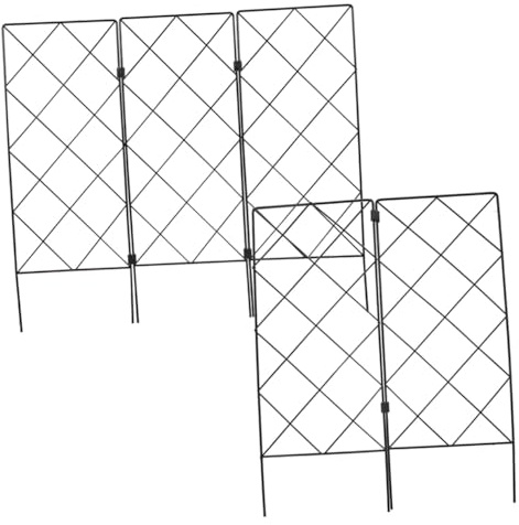 JOINPAYA 5 Stück Faltbares Rankgitter Gartenpflanzen Klettergerüst Pflanzenstütze Schwarz 20x53cm Gartenzubehör Terrasse Rasen Pflanzenspalier