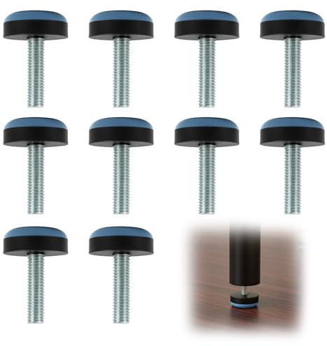 DqiUnaX Stuhlgleiter Zum Schrauben, 10 Stück Möbelgleiter Mit Gewinde, Verstellbare Möbelfüße 19mm, Teflongleiter Zum Schrauben Für Stühle Und Möbel, Ideal Für Holzböden Und Teppiche