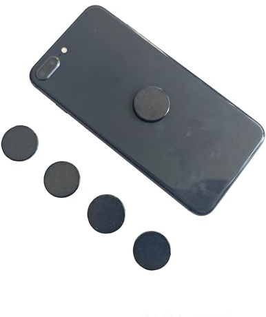 Schutz-Schungit-Aufkleber für Handyhüllen, Tablets, Laptops, Computer, polierte runde Platten mit Fullerene, authentische Schungit-Steine, Schild für Gadgets (20 mm) (25 mm), 5 Stück
