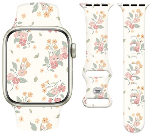 Vozehui Silicone Strap Compatible with Apple Watch Strap 42mm 41mm 40mm 38mm/42mm 44mm 45mm 49mm, Soft Cute Replacement Straps for iWatchSE/Ultra Series 11 10 9 8 7 6 5 4 3 2 1