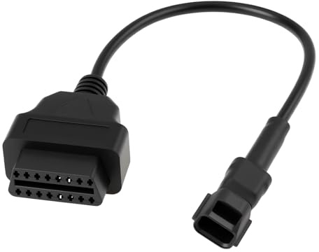 YINETTECH 3-poliges auf 16-poliges OBD2-Diagnoseadapterkabel Kompatibel mit Kymco-Motorrädern Stecker Zum Auslesen von Fehlercodes