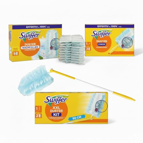 Set Swiffer® Staubmagnet XXL Teleskopgriff + 1 Handgriff + 14 Tücher