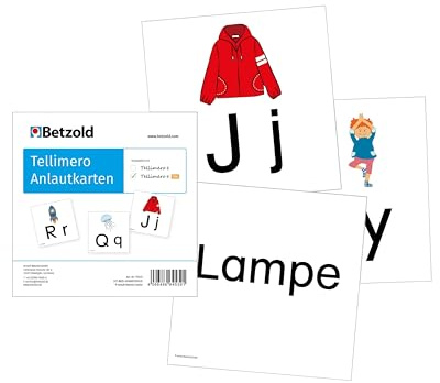 Tellimero EDU Anlautkarten | 36 beidseitige Karten, Buchstaben lernen, Grundschule
