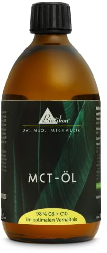 MCT-Öl nach Dr. Michalzik, 10 – 30 g MCT-Öl, 500 ml Öl | 10 – 30 g MCT-Öl • eigene deutsche Produktion • ohne Zusätze