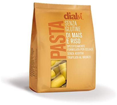 DIALSÌ, Paccheri, Pasta Senza Glutine di Mais e Riso, Trafilata al Bronzo, Ingredienti 100% Italiani, Senza Additivi, Cottura 8-9 Minuti, Confezione da 250g