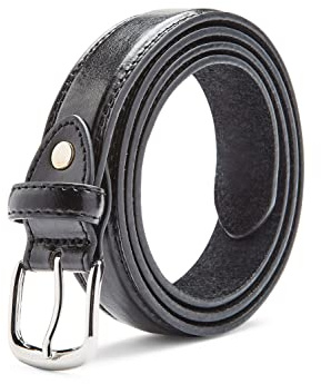 Chums Mens Leather Belt Casual 1 Inch Fashion Trouser Belt Black