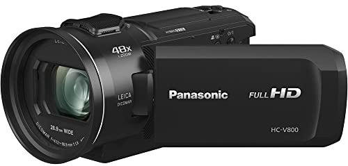 Panasonic HC-V800EG-K Videocamera Compatta Full-HD, Grandangolo 25 mm, Zoom Ottico 24x, Wi-Fi, Nero