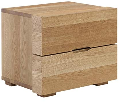 DICO Massivholz Nachttisch Select, Wildeiche, 2 Schubladen 62 Wildeiche weiß geölt