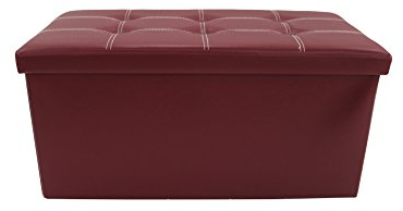 Rebecca Mobili Aufbewahrungsbox mit Deckel, Puff gepolstert aus Kunstleder, faltbar, für Eingang Flur Schlafzimmer – Maße: 37 x 76 x 38 cm (HxLxB) - Art. RE6158