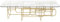 Kare Design Couchtisch Meander Gold, Sofatisch, rechteckiger Beistelltisch, Wohnzimmer, Ablagetisch, Tischplatte aus Sicherheitsglas, Glastisch, 36x140x80cm
