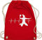 Turnbeutel Rucksack - WM 2023 Trikot Ersatz - Handball Herzschlag für Damen - Unisize - Rot - baumwolle beutel em stoffbeutel fans kinderturnbeutel fan geschenkebeutel geschenk bags geschenke
