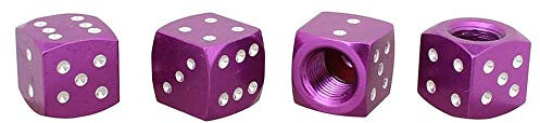 HIGGER 4 Teile/los Aluminiumlegierung Auto-styling AUTO Würfel Staub Ventilkappen Auto Motorräder Elektroautos Reifen Ventil Staubkappe (Lila)