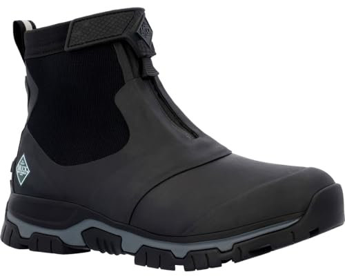 Muck Boots Men's Apex Mid Zip Performance Waterproof Ankle Boots, Black, 12