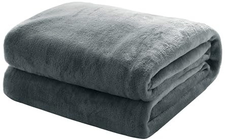 Mixibaby Kuscheldecke Flauschige extra weich & warm Wohndecke Flanell Fleecedecke, Falten beständig/Anti-verfärben als Sofadecke oder Bettüberwurf, Größe:220 cm x 240 cm, Farbe:Antrazit