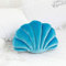 Muschelförmiges Kissen, Samt, gemütlich, solide, dekorativer Couchkissen, Überwurfkissen mit Kisseneinsatz für Zuhause, Sofa, Bett, Wohnzimmer, Dekoration, Wurfkissen (Ozeanblau, 25 x 34 cm)